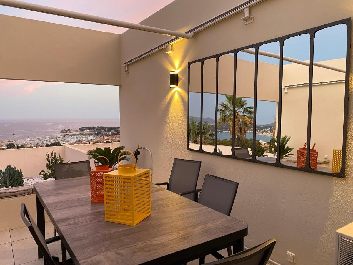 Superbe T2 44M2 - Grande Terrasse Vue Mer Panoramique Exceptionnelle Piscine - Parking บ็องโดล ภายนอก รูปภาพ