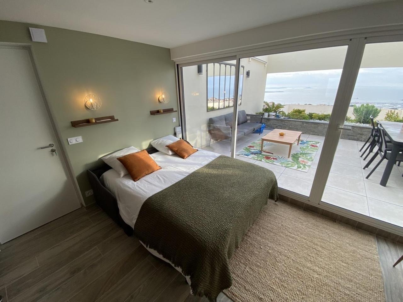 Superbe T2 44M2 - Grande Terrasse Vue Mer Panoramique Exceptionnelle Piscine - Parking บ็องโดล ภายนอก รูปภาพ